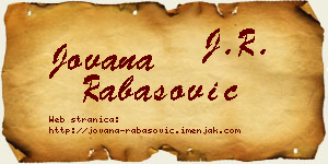 Jovana Rabasović vizit kartica